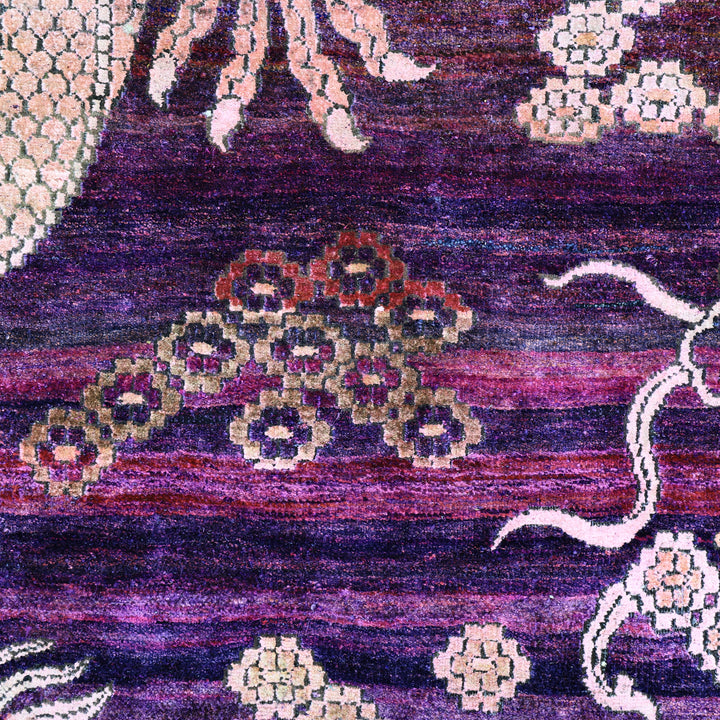 Purple Alchemy Traditional Silk Wool Blend Rug - 8'9" x 12'