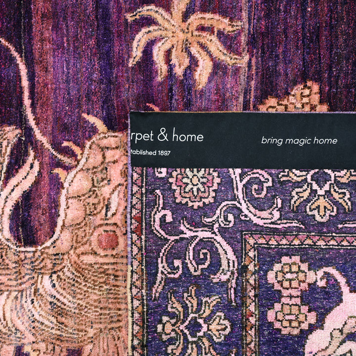 Purple Alchemy Traditional Silk Wool Blend Rug - 8'9" x 12'