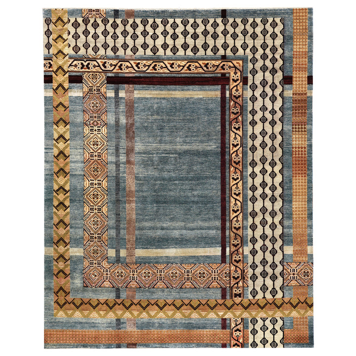 Blue Alchemy Transitional Silk Wool Blend Rug - 8' x 10'