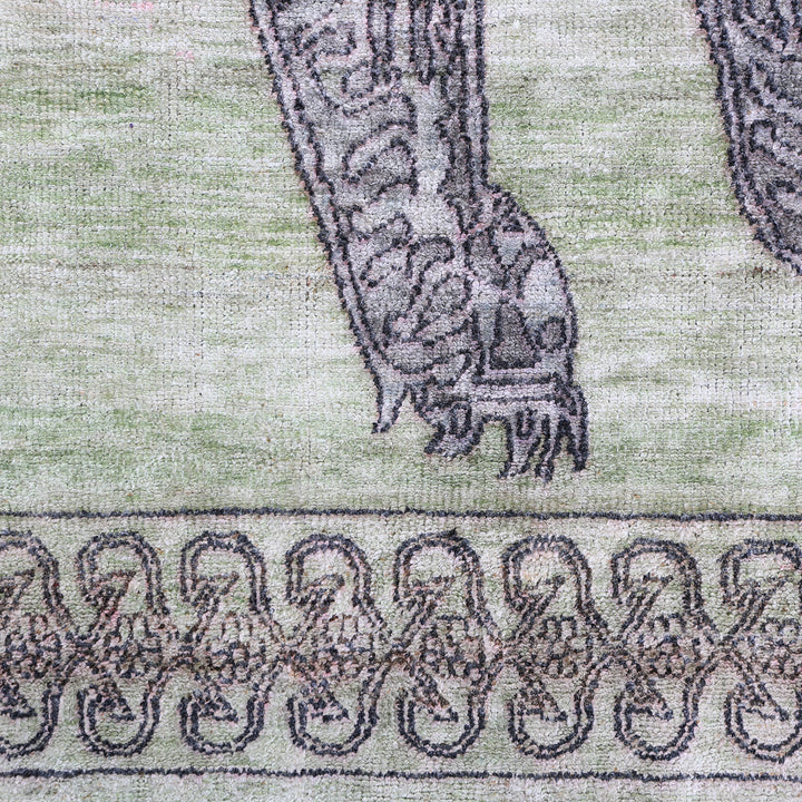 Sage Alchemy Traditional Silk Wool Blend Rug - 5'10" x 5'2"