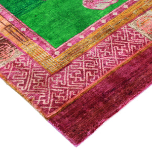 Pink Alchemy Transitional Silk Rug - 6'1" x 4'2" - hover