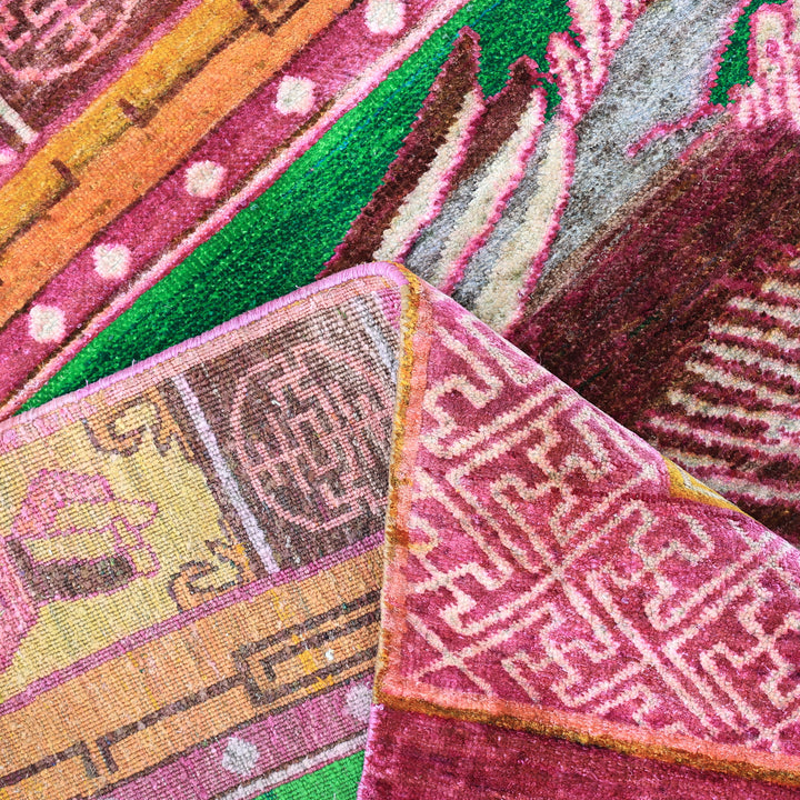 Pink Alchemy Transitional Silk Rug - 6'1" x 4'2"