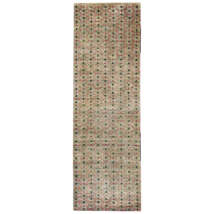 Beige Alchemy Traditional Silk Wool Blend Runner - 2' x 6'2"
