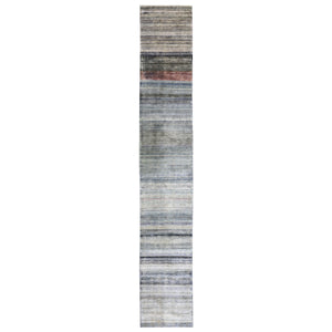 Blue Alchemy Transitional Silk Runner - 2'11" x 21'