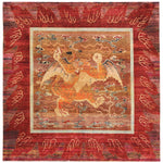 Red Alchemy Traditional Silk Wool Blend Rug - 8' x 7'11"