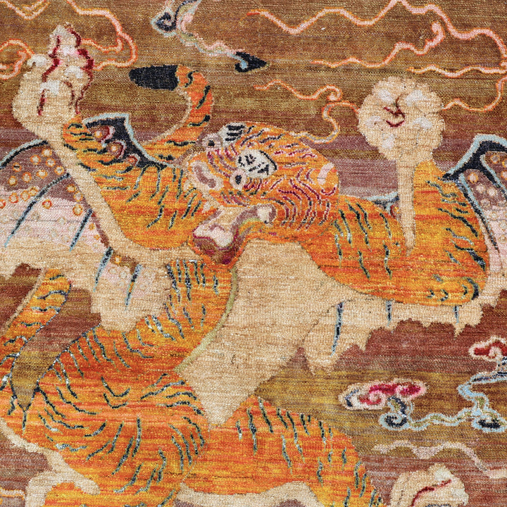 Red Alchemy Traditional Silk Wool Blend Rug - 8' x 7'11"