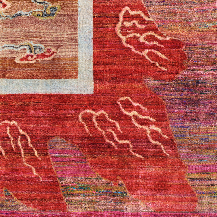 Red Alchemy Traditional Silk Wool Blend Rug - 8' x 7'11"