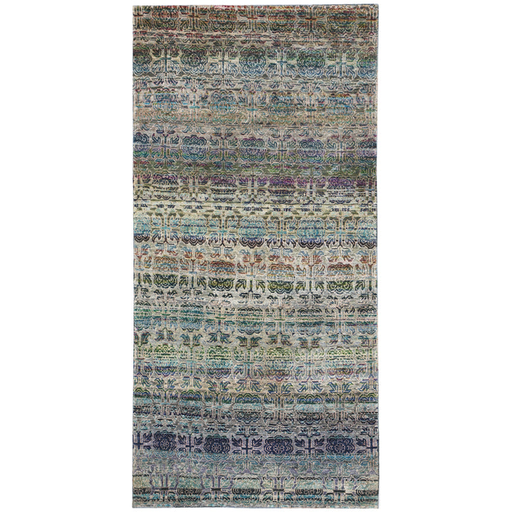 Blue Alchemy Transitional Silk Runner - 2'11" x 5'10"