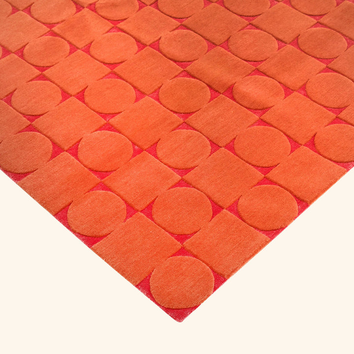 Contemporary Tibetan Wool Silk Blend - 8' x 10' Pink