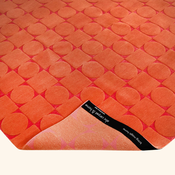 Contemporary Tibetan Wool Silk Blend - 8' x 10' Pink