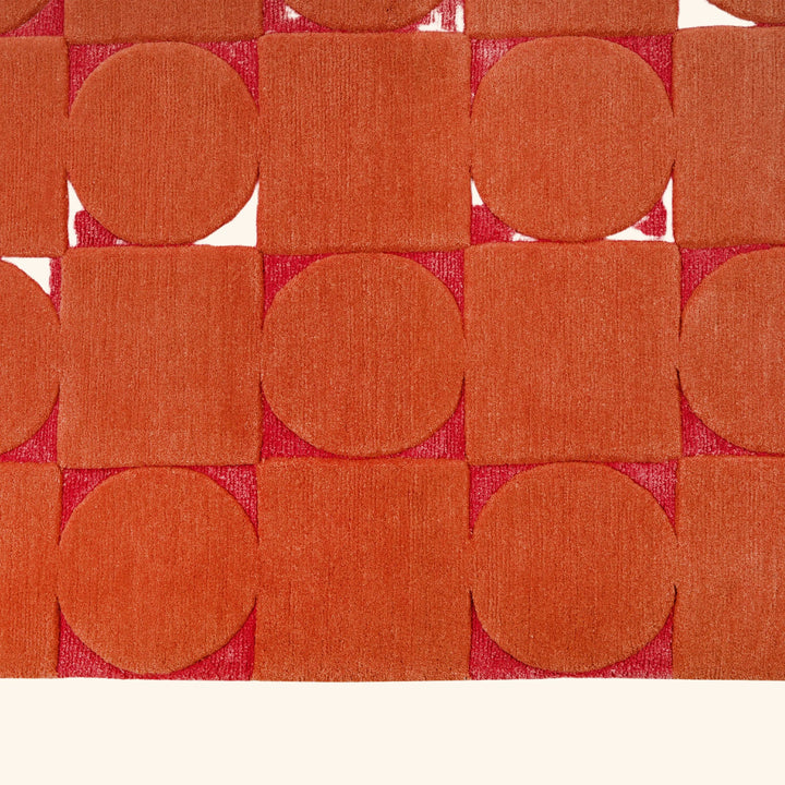 Contemporary Tibetan Wool Silk Blend - 8' x 10' Pink