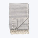 Stripe Cashmere Wool Throw Grey
