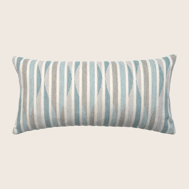 Stripe Ogee Performance Lumbar Pillow Aqua