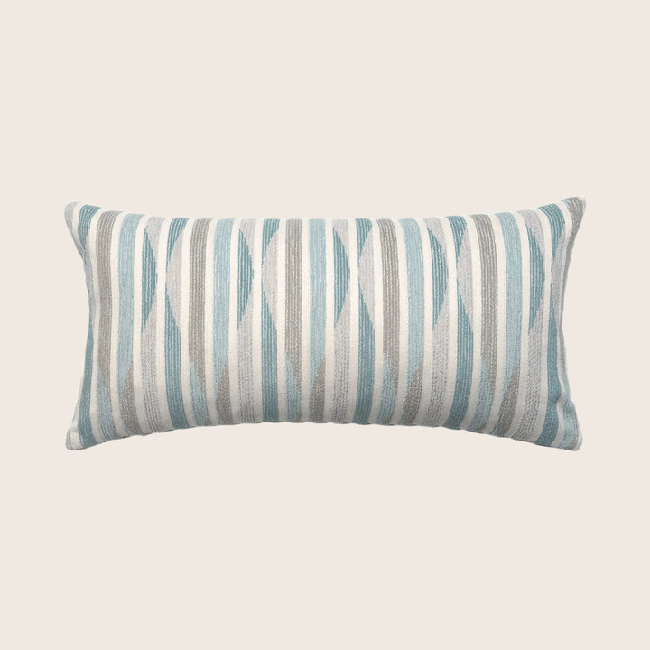 Stripe Ogee Performance Lumbar Pillow Aqua