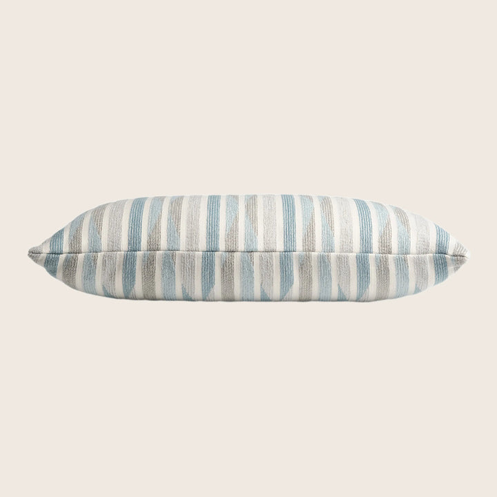 Stripe Ogee Performance Lumbar Pillow Aqua