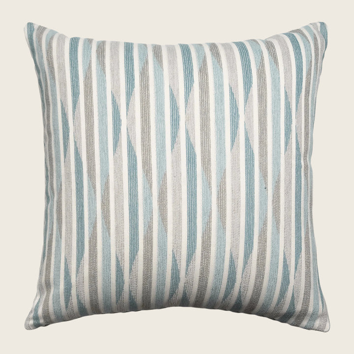Stripe Ogee Performance Pillow Aqua