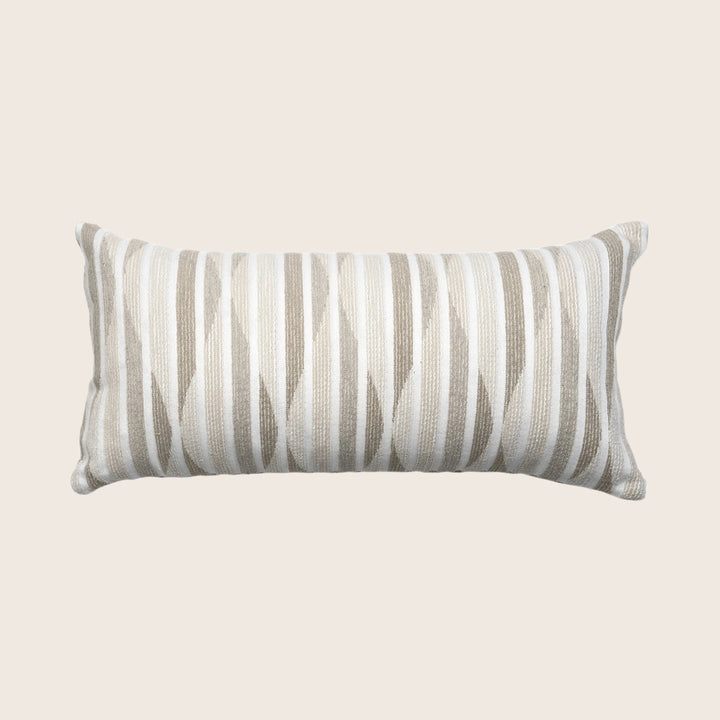Stripe Ogee Performance Lumbar Pillow Pebble