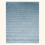 Solid Wool Silk Blend Rug - 10' x 14' Sky Blue