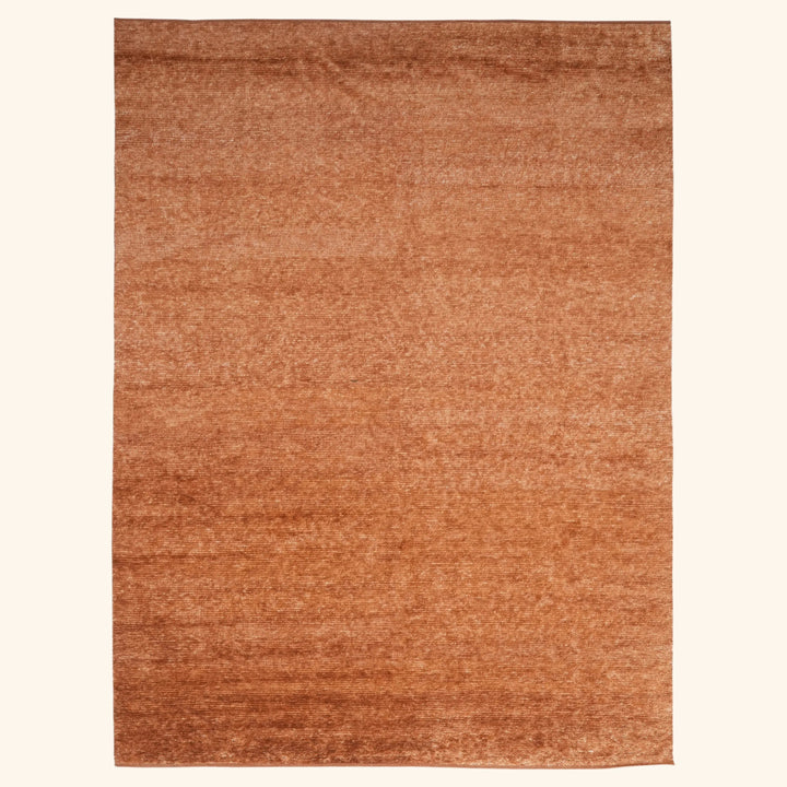 Solid Wool Silk Blend Rug - 10' x 14' Gold