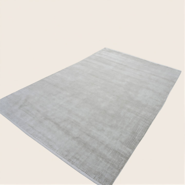 Solid Saree Silk Rug Light Beige / 6x9
