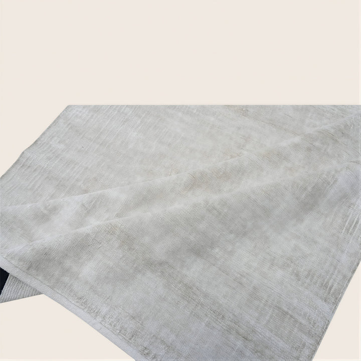 Solid Saree Silk Rug Light Beige / 6x9