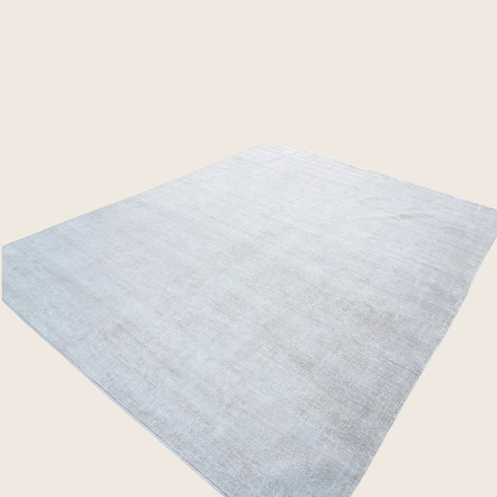 Solid Saree Silk Rug Light Beige / 8x10
