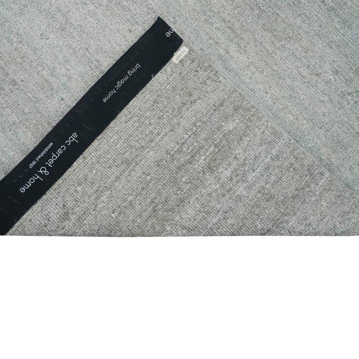 Solid Saree Silk Rug Light Green / 9x12