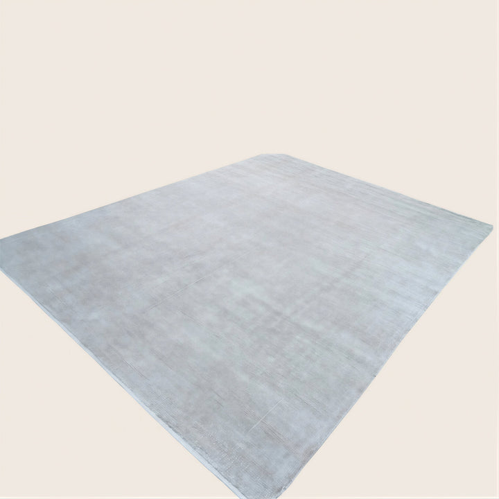 Solid Saree Silk Rug Beige / 8x10