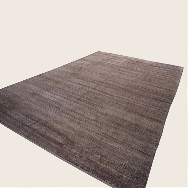 Solid Saree Silk Rug Dark Brown / 10x14