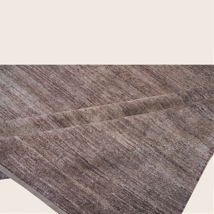 Solid Saree Silk Rug Dark Brown / 10x14