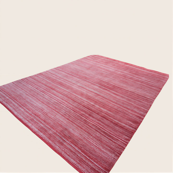 Solid Saree Silk Rug Red / 9x12