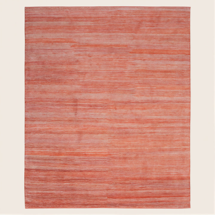 Solid Saree Silk Rug Rust / 8x10
