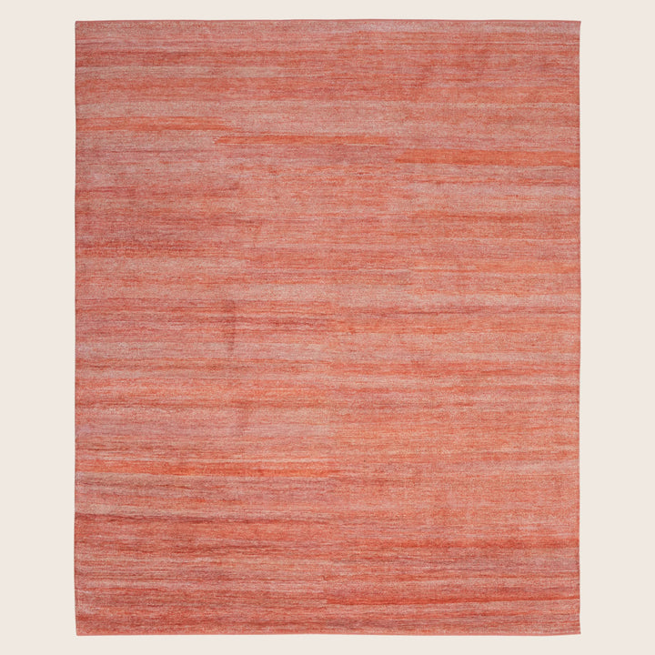 Solid Saree Silk Rug Rust / 8x10
