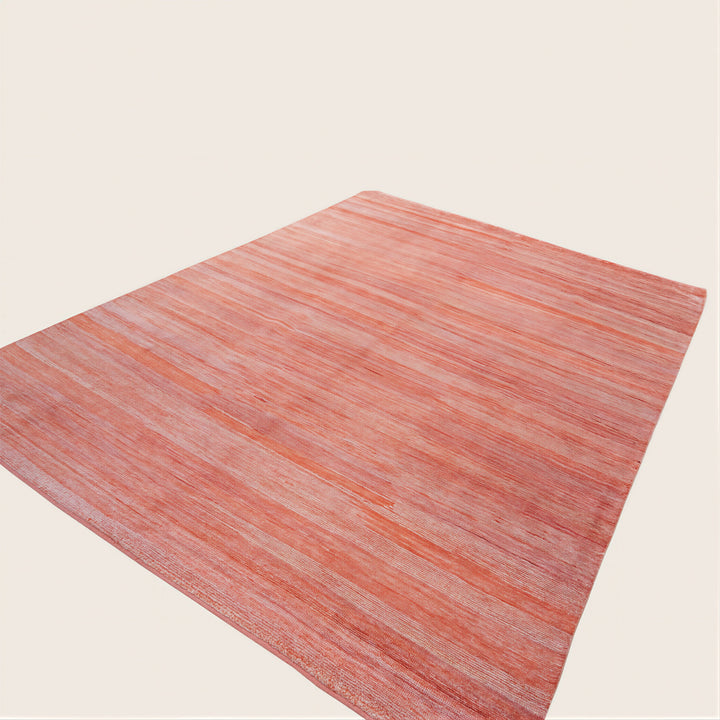 Solid Saree Silk Rug Rust / 8x10