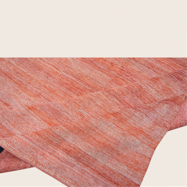 Solid Saree Silk Rug Rust / 8x10
