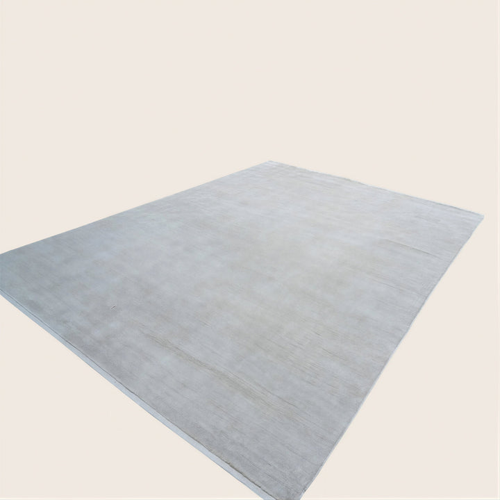 Solid Saree Silk Rug Light Beige / 9x12