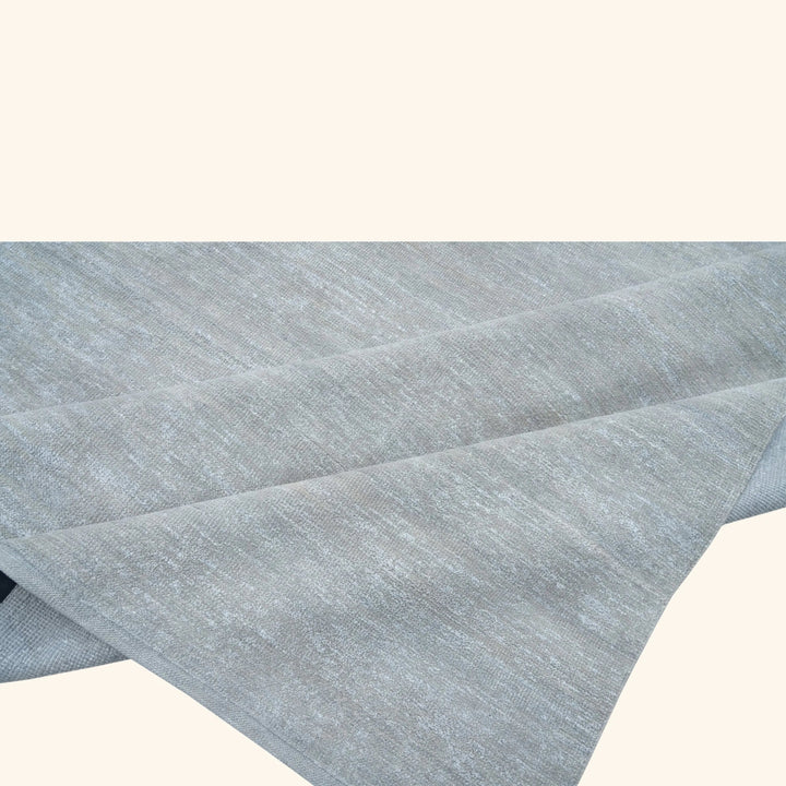 Solid Wool Saree Silk Blend Rug Grey / 12x18