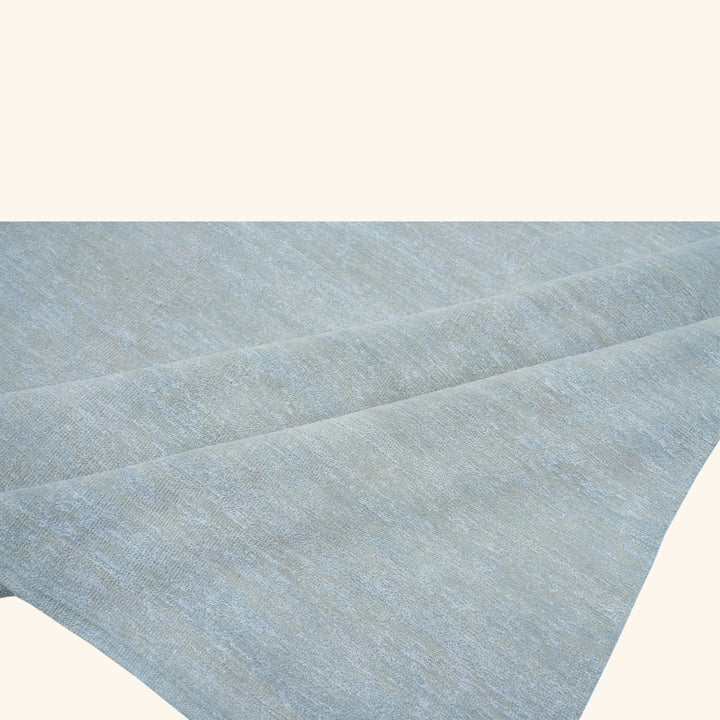 Solid Wool Saree Silk Blend Rug Sky Blue / 12x18