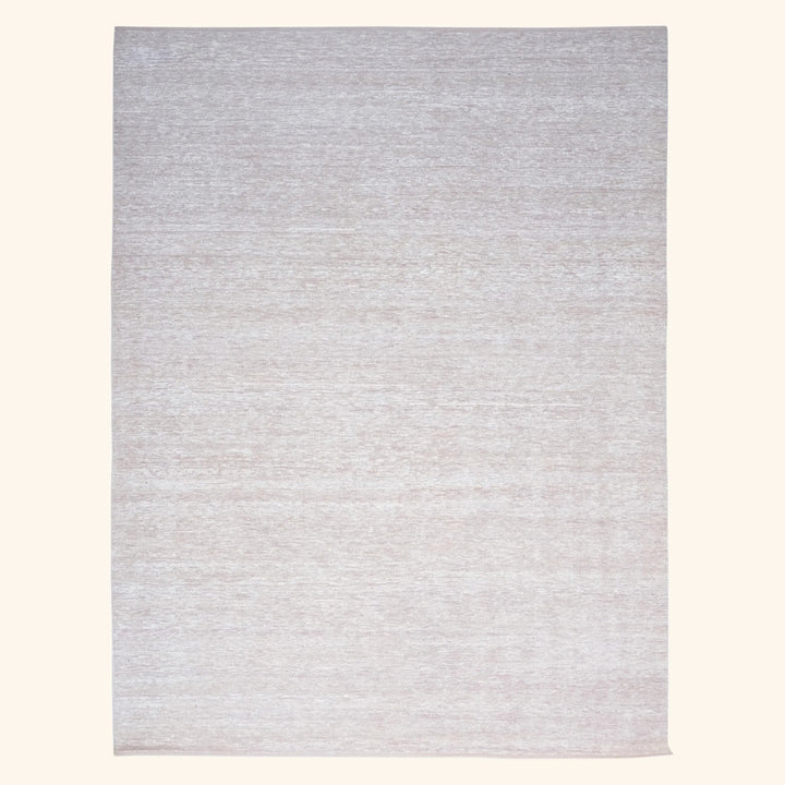 Solid Wool Saree Silk Blend Rug White & Pink / 10x14