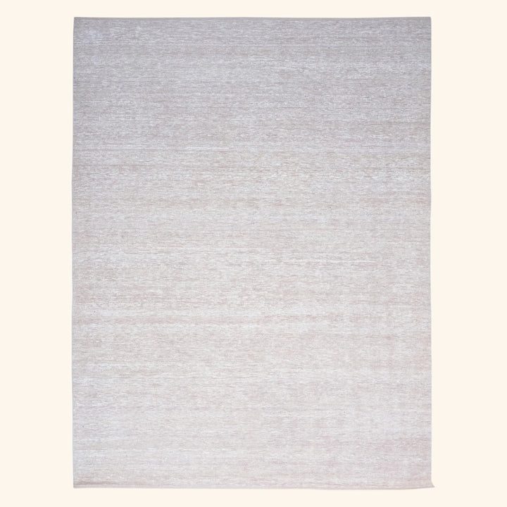 Solid Wool Saree Silk Blend Rug White & Pink / 10x14