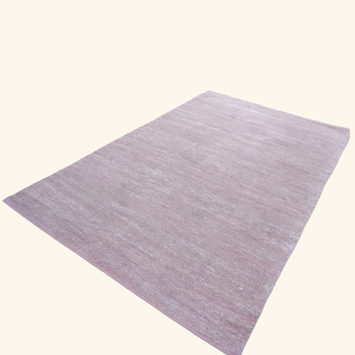 Solid Wool Saree Silk Blend Rug White / 6x9