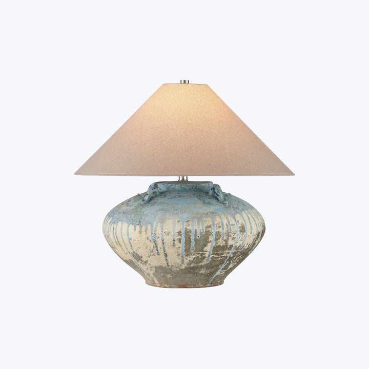 Catania Antique Blue Drip Table Lamp
