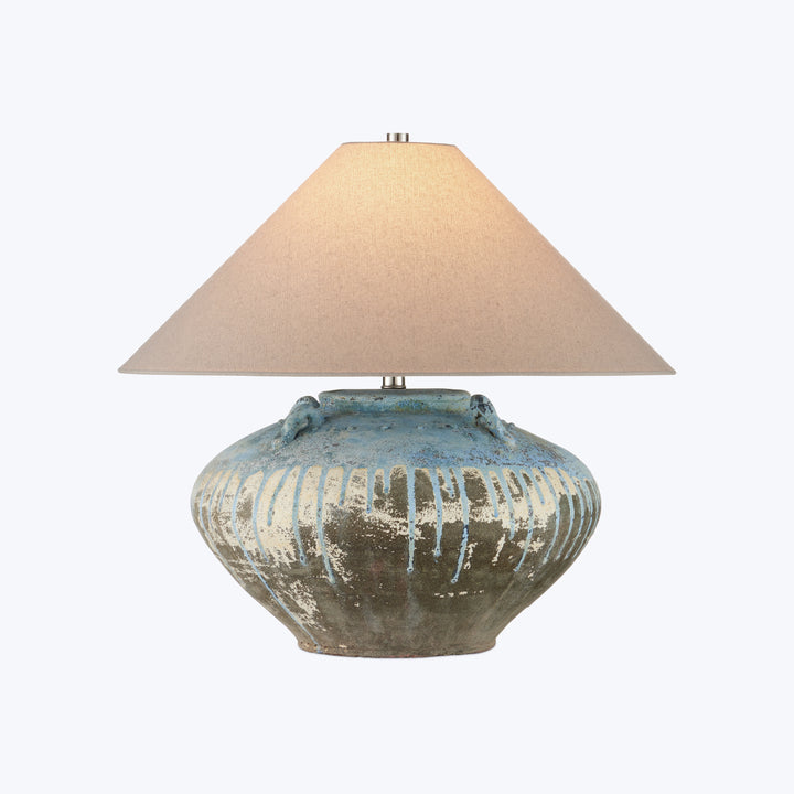 Catania Antique Blue Drip Table Lamp