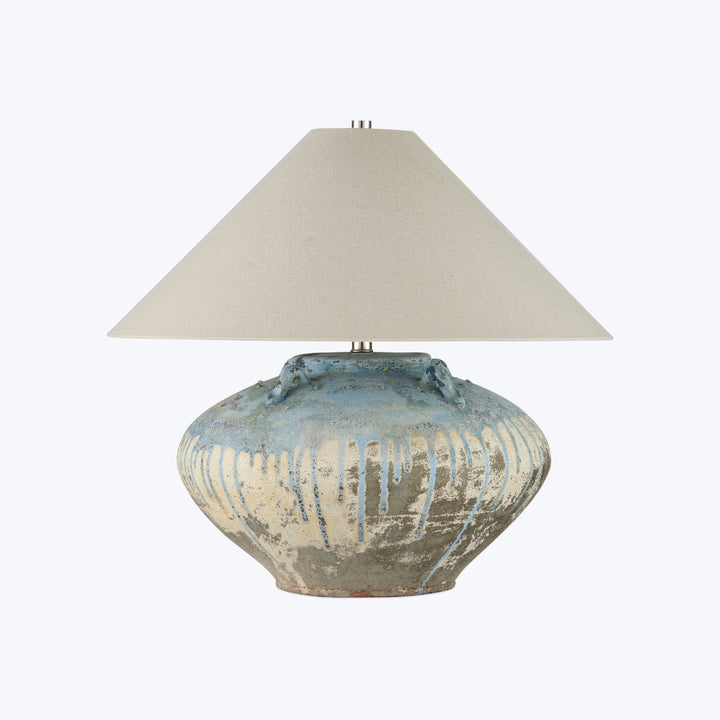 Catania Antique Blue Drip Table Lamp