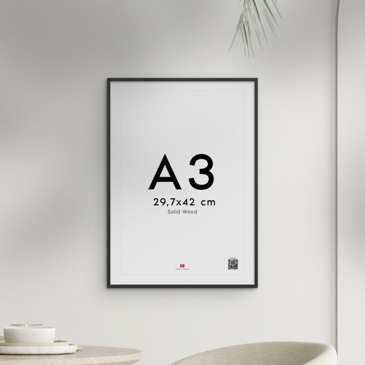 Black Wood Frame 16.54"W x 0.59"D x 11.69"H