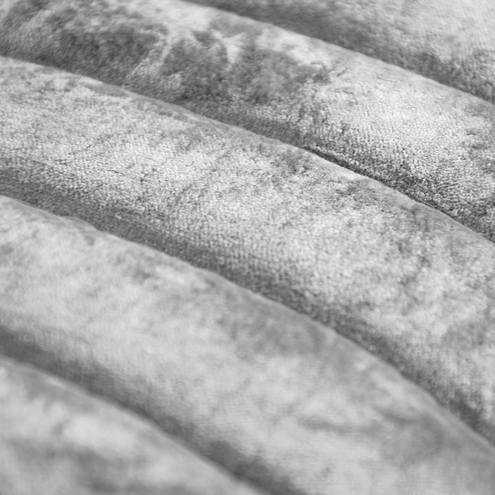 Channel Velvet Quilted Coverlet Grey Queen