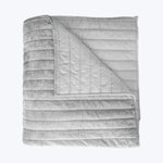 Channel Velvet Quilted Coverlet Grey Queen