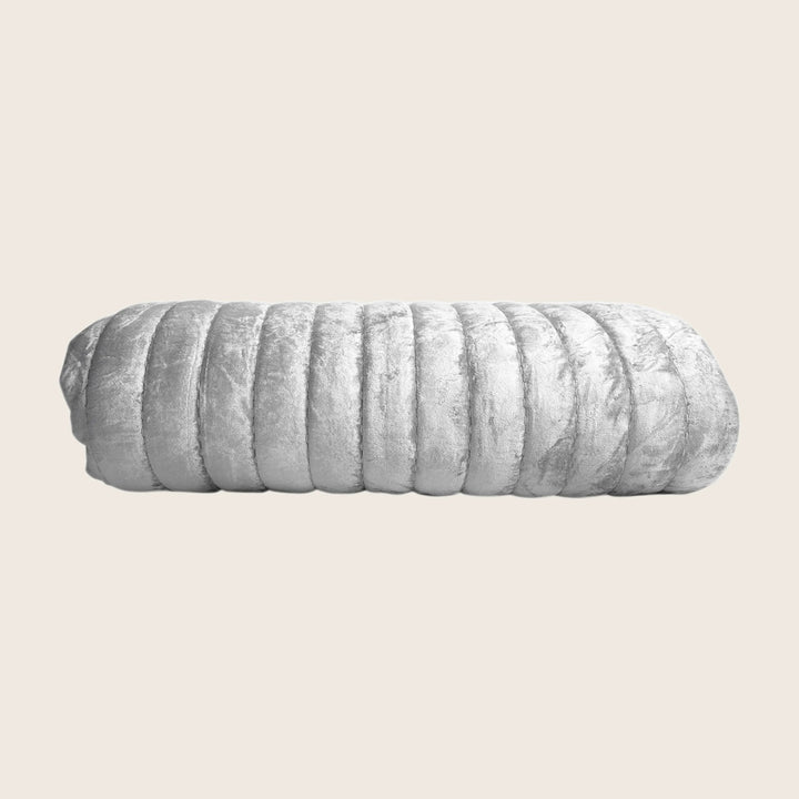 Channel Velvet Quilted Coverlet Grey Queen