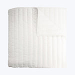 Channel Velvet Quilted Coverlet White Queen