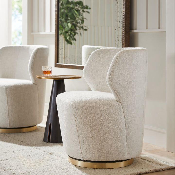 Poppy Swivel Chair Midnight Performance Velvet